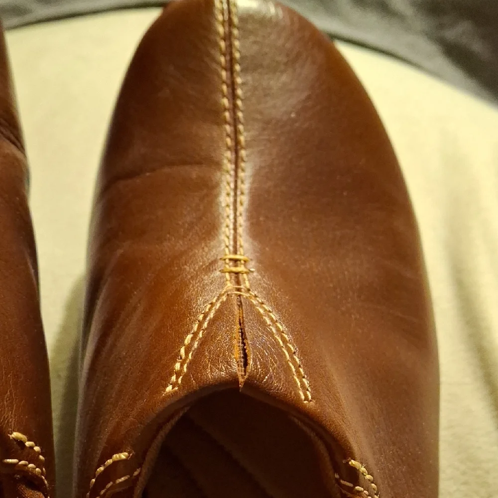 Clarks Brown Leather Loafers with Polished Finish